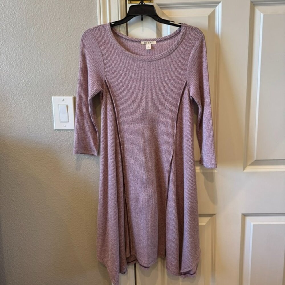 Francesca's NWOT Purple/Red Knit Mini Sweater Dress
